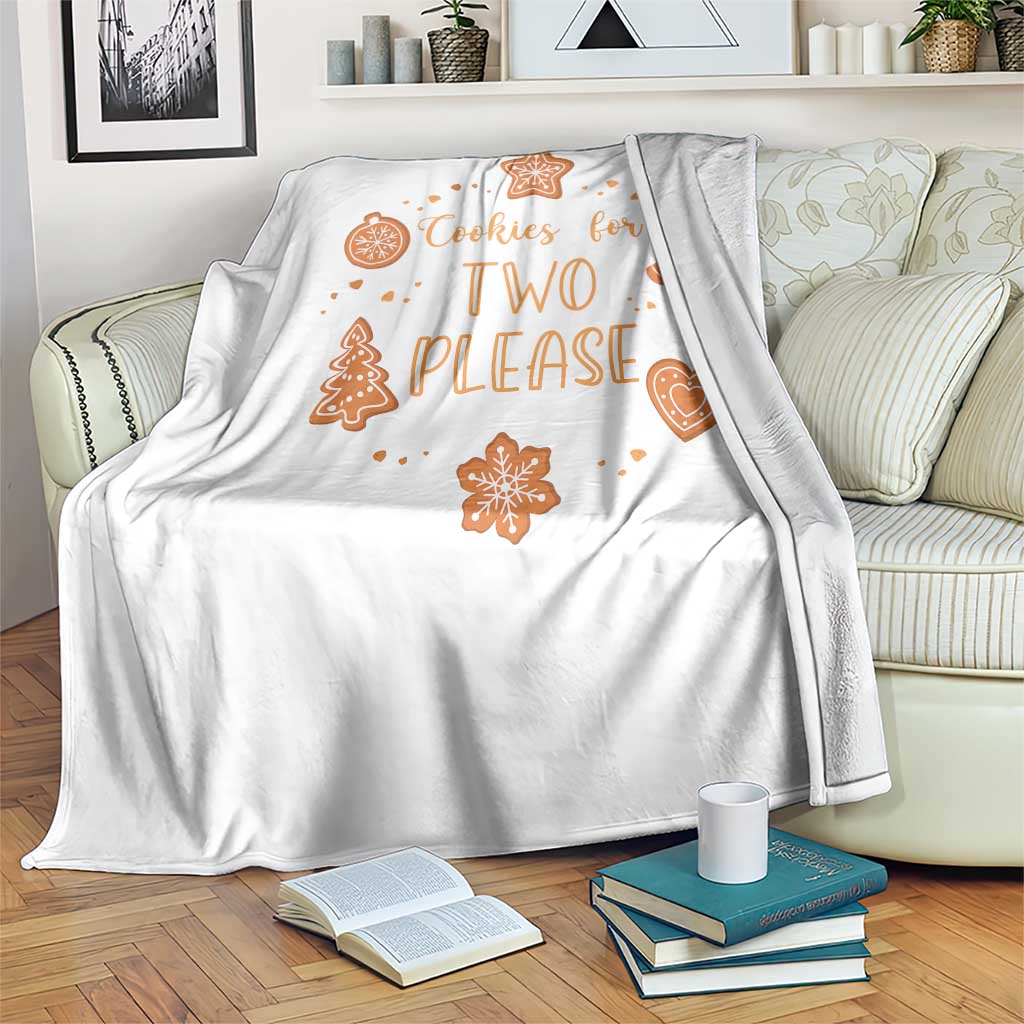 Christmas Pregnant Throw Blanket Cookies For Two Please Pregnancy Announcement - Wonder Print Shop