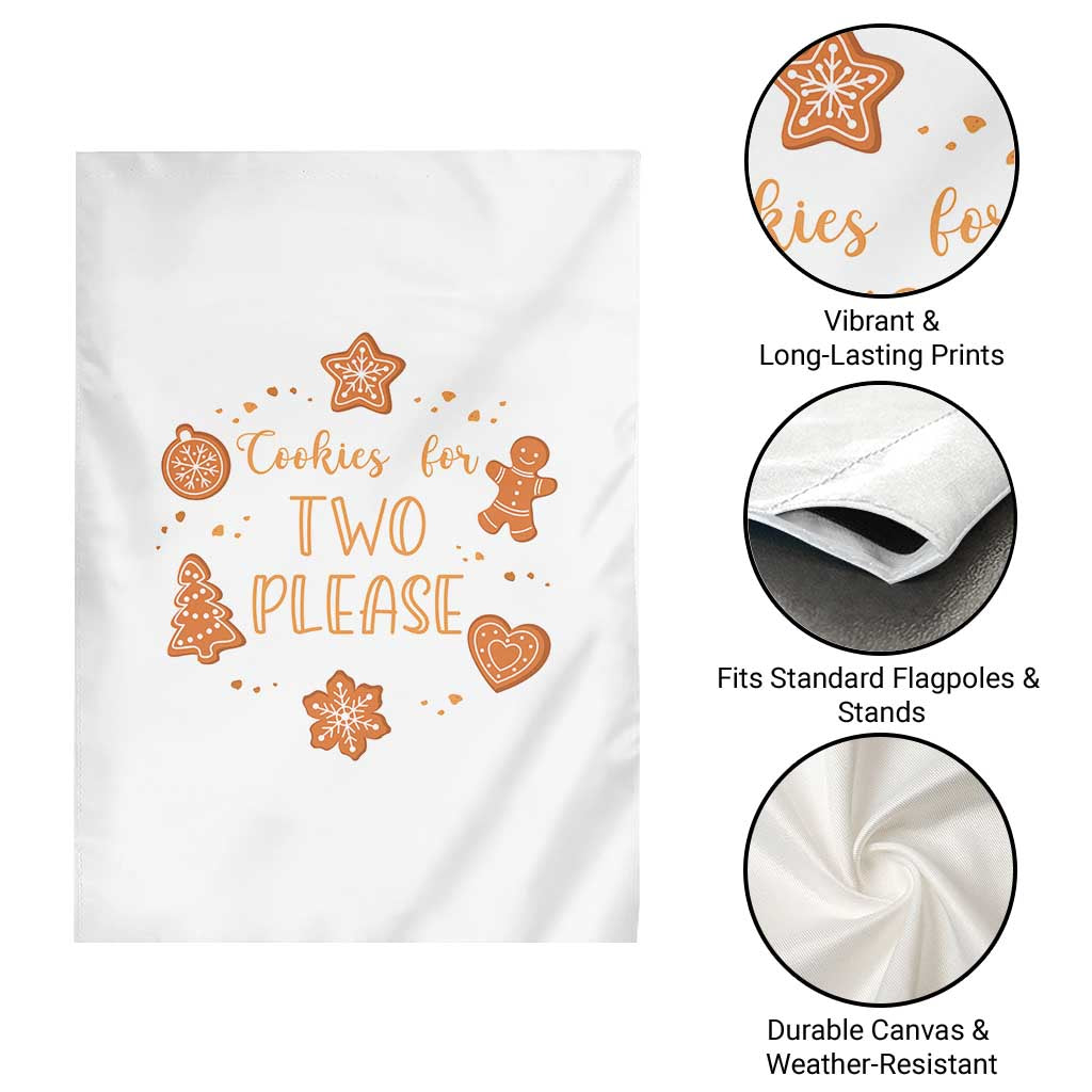 Christmas Pregnant Garden Flag Cookies For Two Please Pregnancy Announcement - Wonder Print Shop