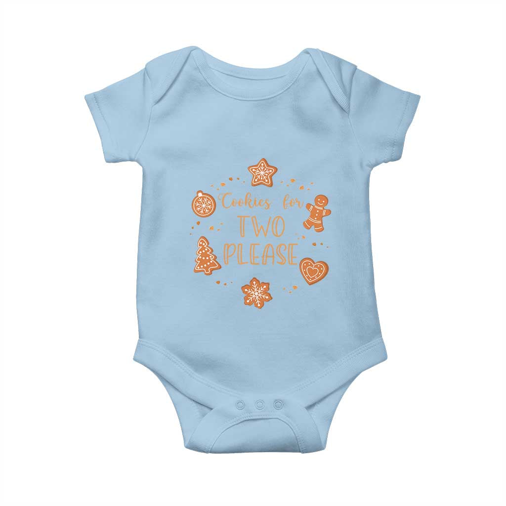 Christmas Pregnant Baby Onesie Cookies For Two Please Pregnancy Announcement - Wonder Print Shop