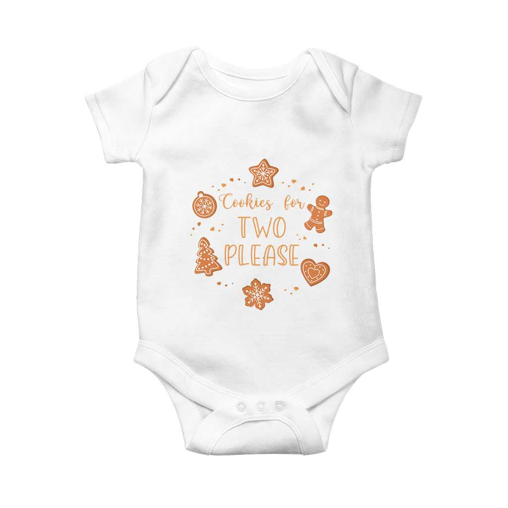 Christmas Pregnant Baby Onesie Cookies For Two Please Pregnancy Announcement - Wonder Print Shop