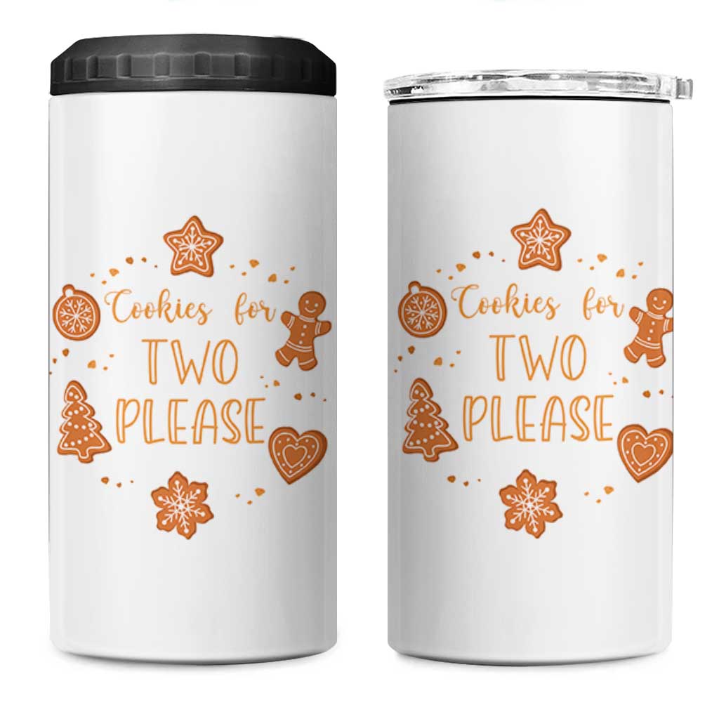 Christmas Pregnant 4 in 1 Can Cooler Tumbler Cookies For Two Please Pregnancy Announcement - Wonder Print Shop