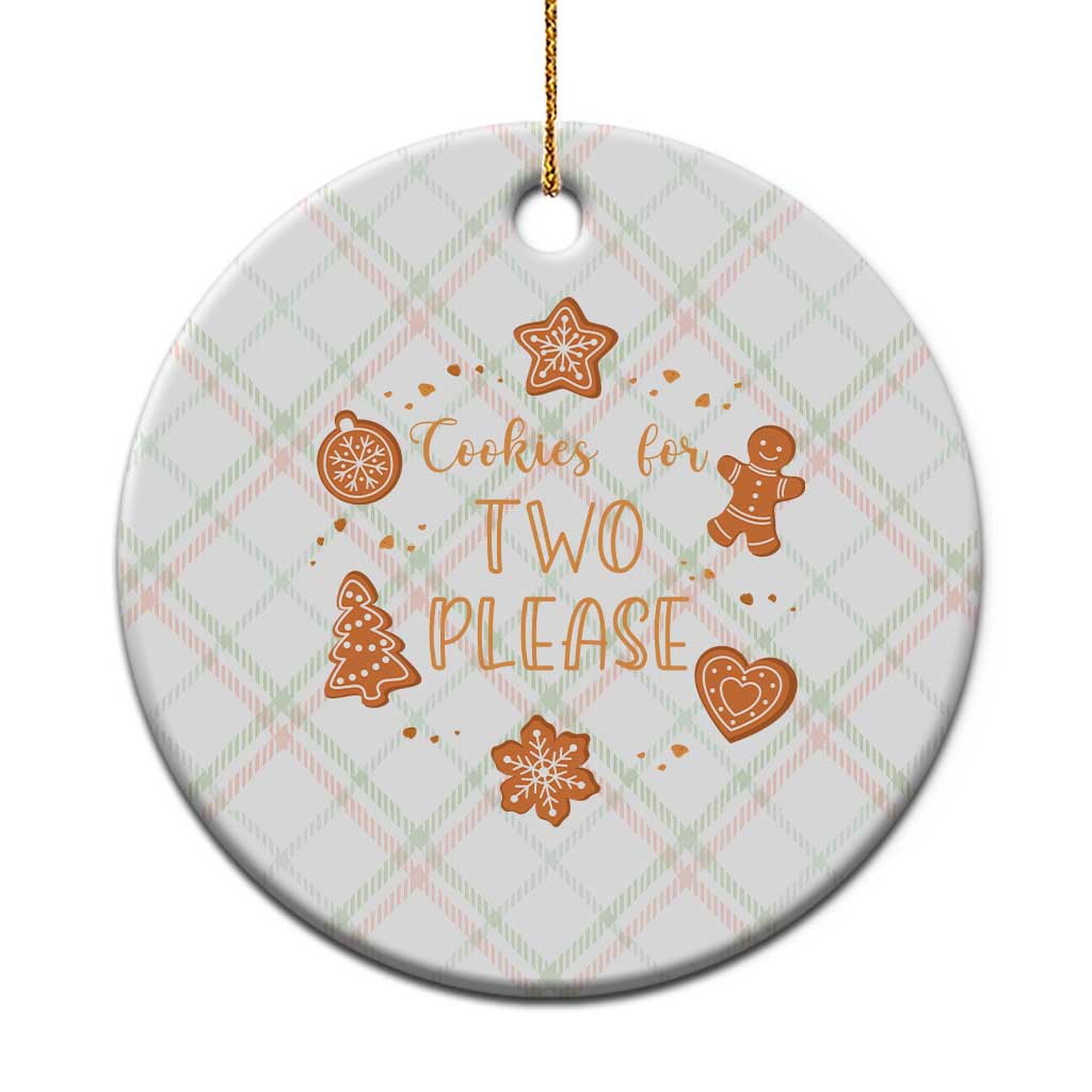 Christmas Pregnant Ceramic Ornament Cookies For Two Please Pregnancy Announcement - Wonder Print Shop