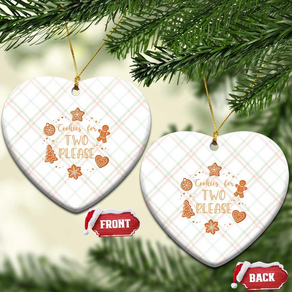 Christmas Pregnant Ceramic Ornament Cookies For Two Please Pregnancy Announcement - Wonder Print Shop