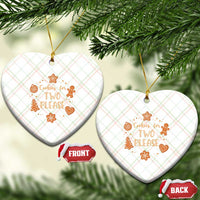 Christmas Pregnant Ceramic Ornament Cookies For Two Please Pregnancy Announcement - Wonder Print Shop