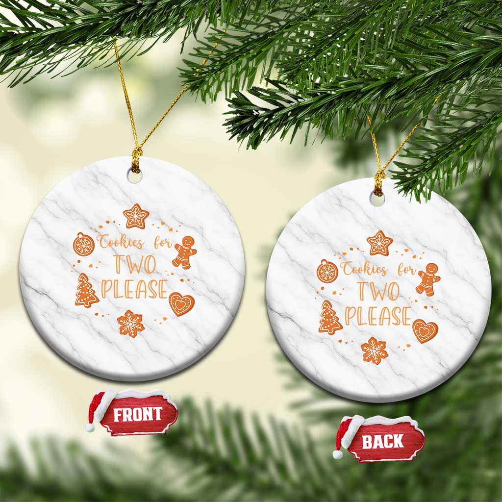 Christmas Pregnant Ceramic Ornament Cookies For Two Please Pregnancy Announcement - Wonder Print Shop