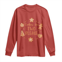 Christmas Pregnant Long Sleeve Shirt Cookies For Two Please Pregnancy Announcement - Wonder Print Shop