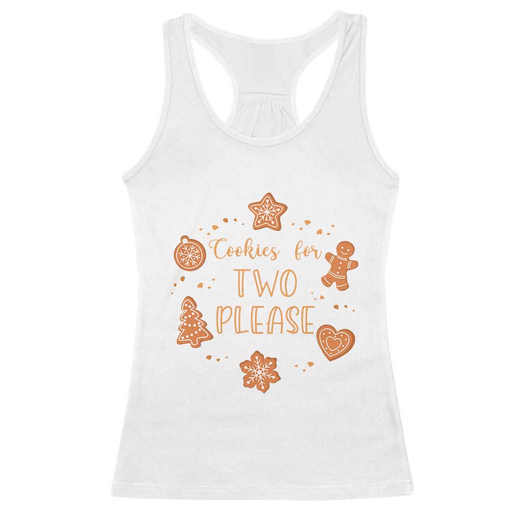 Christmas Pregnant Racerback Tank Top Cookies For Two Please Pregnancy Announcement - Wonder Print Shop