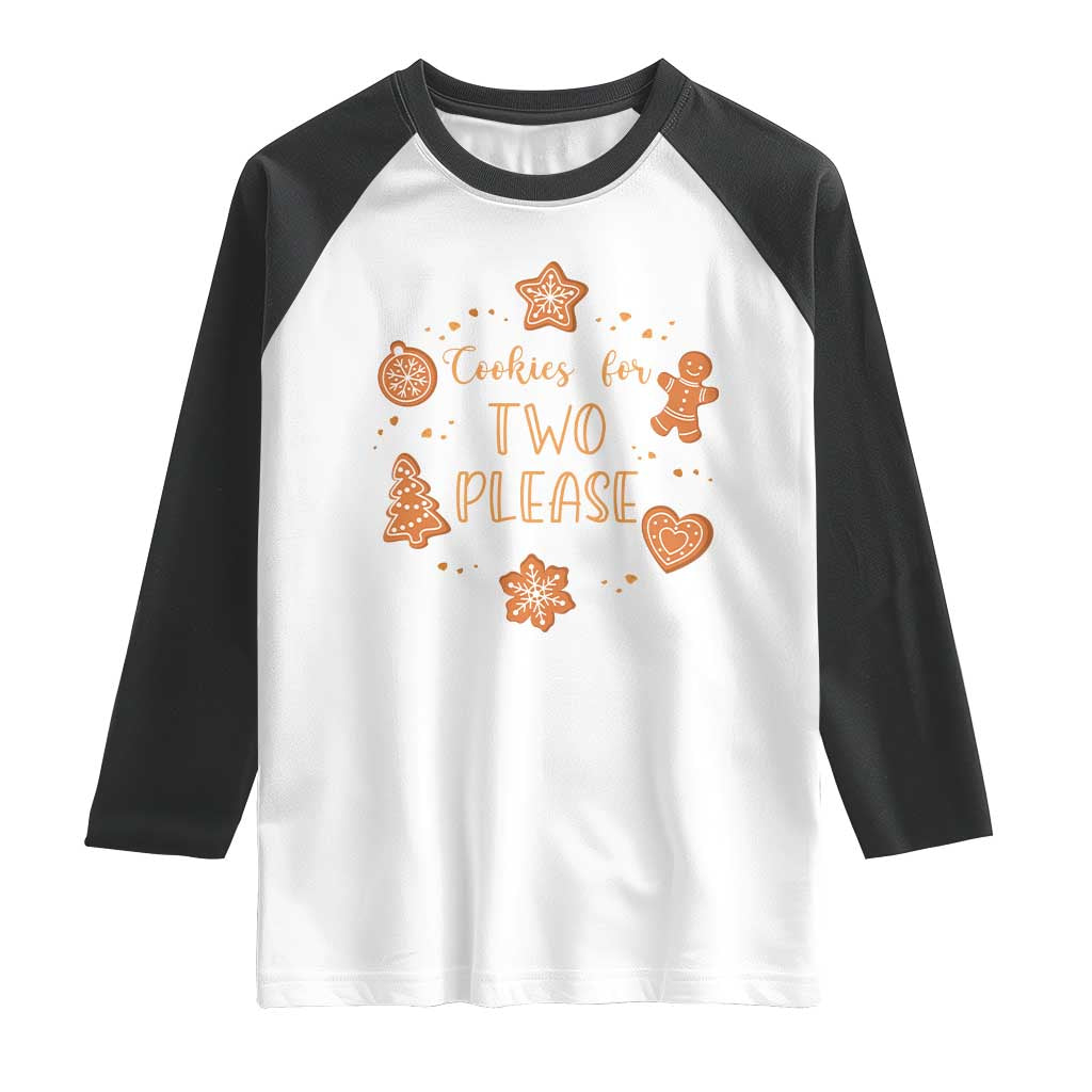Christmas Pregnant Raglan Shirt Cookies For Two Please Pregnancy Announcement - Wonder Print Shop