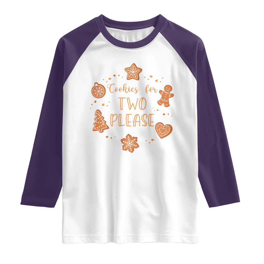Christmas Pregnant Raglan Shirt Cookies For Two Please Pregnancy Announcement - Wonder Print Shop