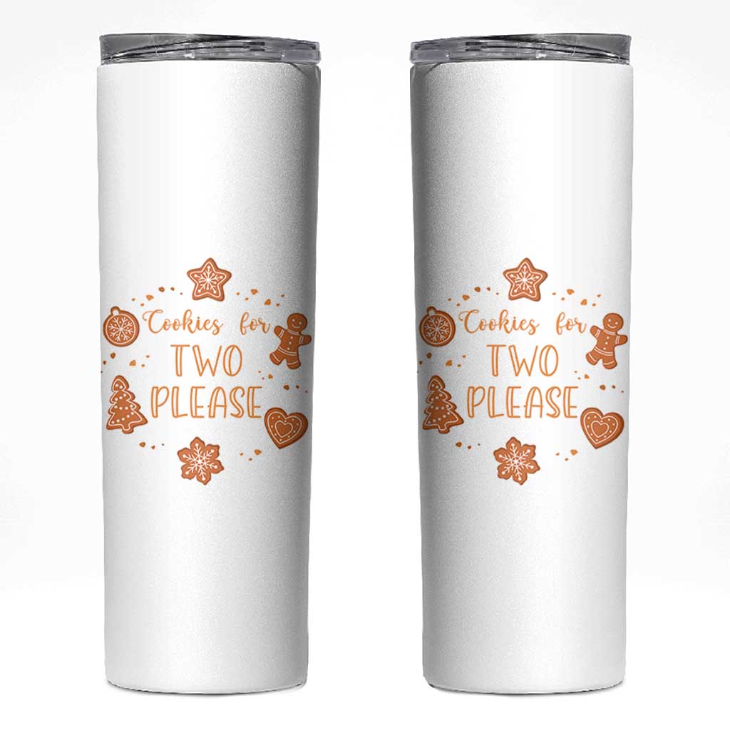 Christmas Pregnant Skinny Tumbler Cookies For Two Please Pregnancy Announcement - Wonder Print Shop