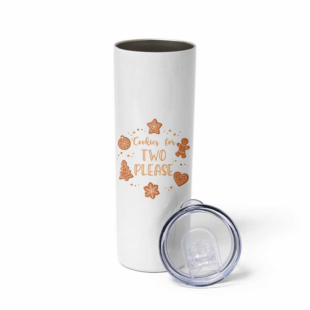 Christmas Pregnant Skinny Tumbler Cookies For Two Please Pregnancy Announcement - Wonder Print Shop