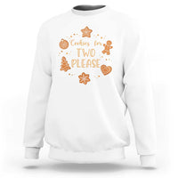 Christmas Pregnant Sweatshirt Cookies For Two Please Pregnancy Announcement - Wonder Print Shop