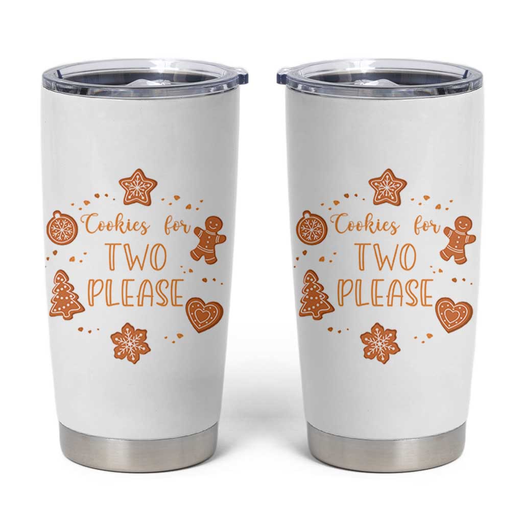 Christmas Pregnant Tumbler Cup Cookies For Two Please Pregnancy Announcement - Wonder Print Shop