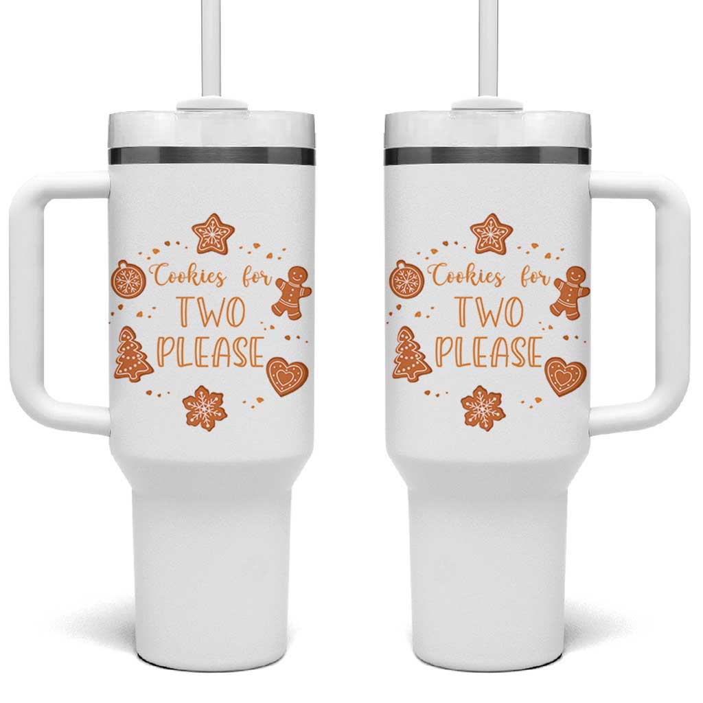 Christmas Pregnant Tumbler With Handle Cookies For Two Please Pregnancy Announcement - Wonder Print Shop