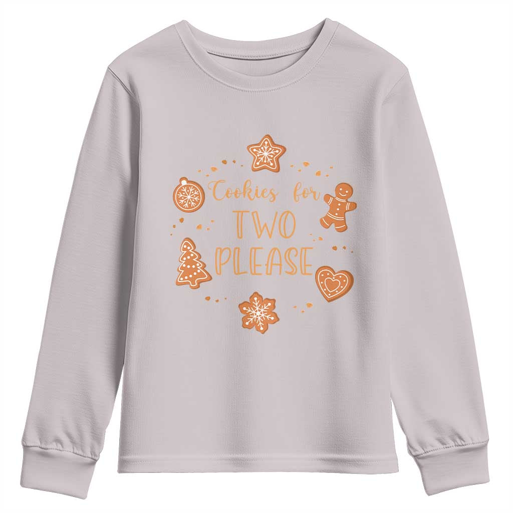 Christmas Pregnant Youth Sweatshirt Cookies For Two Please Pregnancy Announcement - Wonder Print Shop