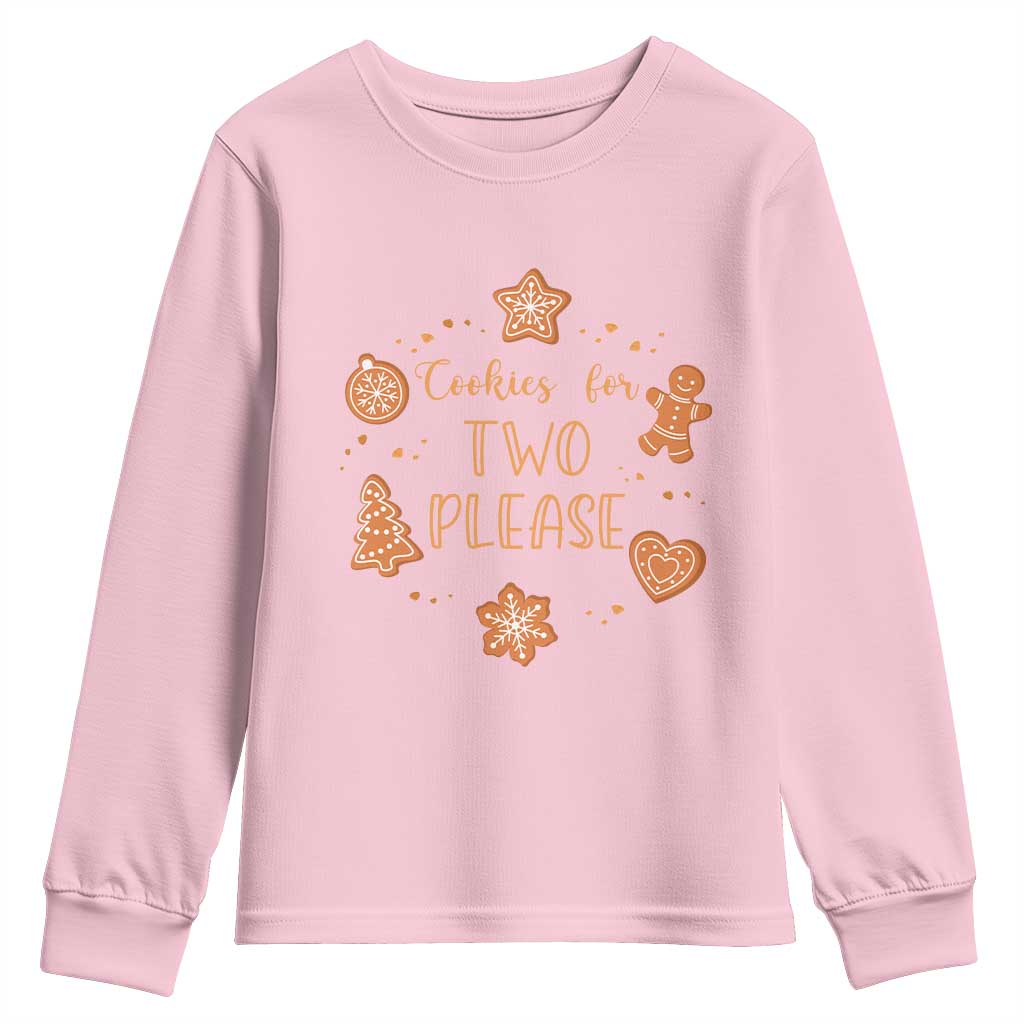 Christmas Pregnant Youth Sweatshirt Cookies For Two Please Pregnancy Announcement - Wonder Print Shop