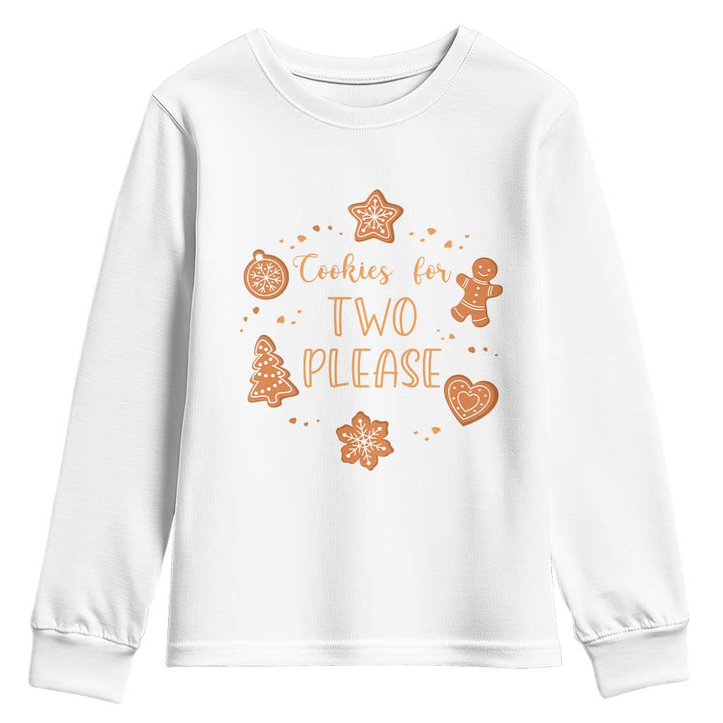 Christmas Pregnant Youth Sweatshirt Cookies For Two Please Pregnancy Announcement - Wonder Print Shop