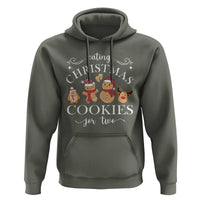 Christmas Pregnancy Announcement Hoodie Eating Xmas Cookies For Two Maternity Gift