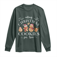 Christmas Pregnancy Announcement Long Sleeve Shirt Eating Xmas Cookies For Two Maternity Gift