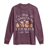 Christmas Pregnancy Announcement Long Sleeve Shirt Eating Xmas Cookies For Two Maternity Gift