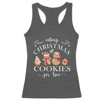 Christmas Pregnancy Announcement Racerback Tank Top Eating Xmas Cookies For Two Maternity Gift