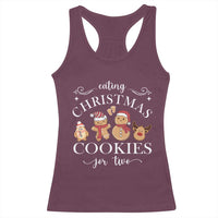 Christmas Pregnancy Announcement Racerback Tank Top Eating Xmas Cookies For Two Maternity Gift