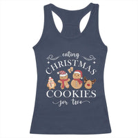 Christmas Pregnancy Announcement Racerback Tank Top Eating Xmas Cookies For Two Maternity Gift
