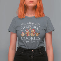 Christmas Pregnancy Announcement T Shirt For Women Eating Xmas Cookies For Two Maternity Gift - Wonder Print Shop