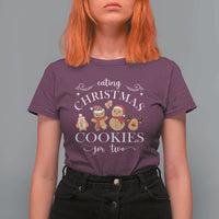 Christmas Pregnancy Announcement T Shirt For Women Eating Xmas Cookies For Two Maternity Gift - Wonder Print Shop