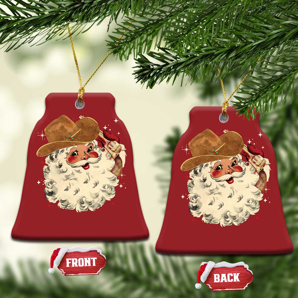 Cowboy Christmas Ornament Santa Claus Merry Xmas Vintage 90s Western Country - Wonder Print Shop