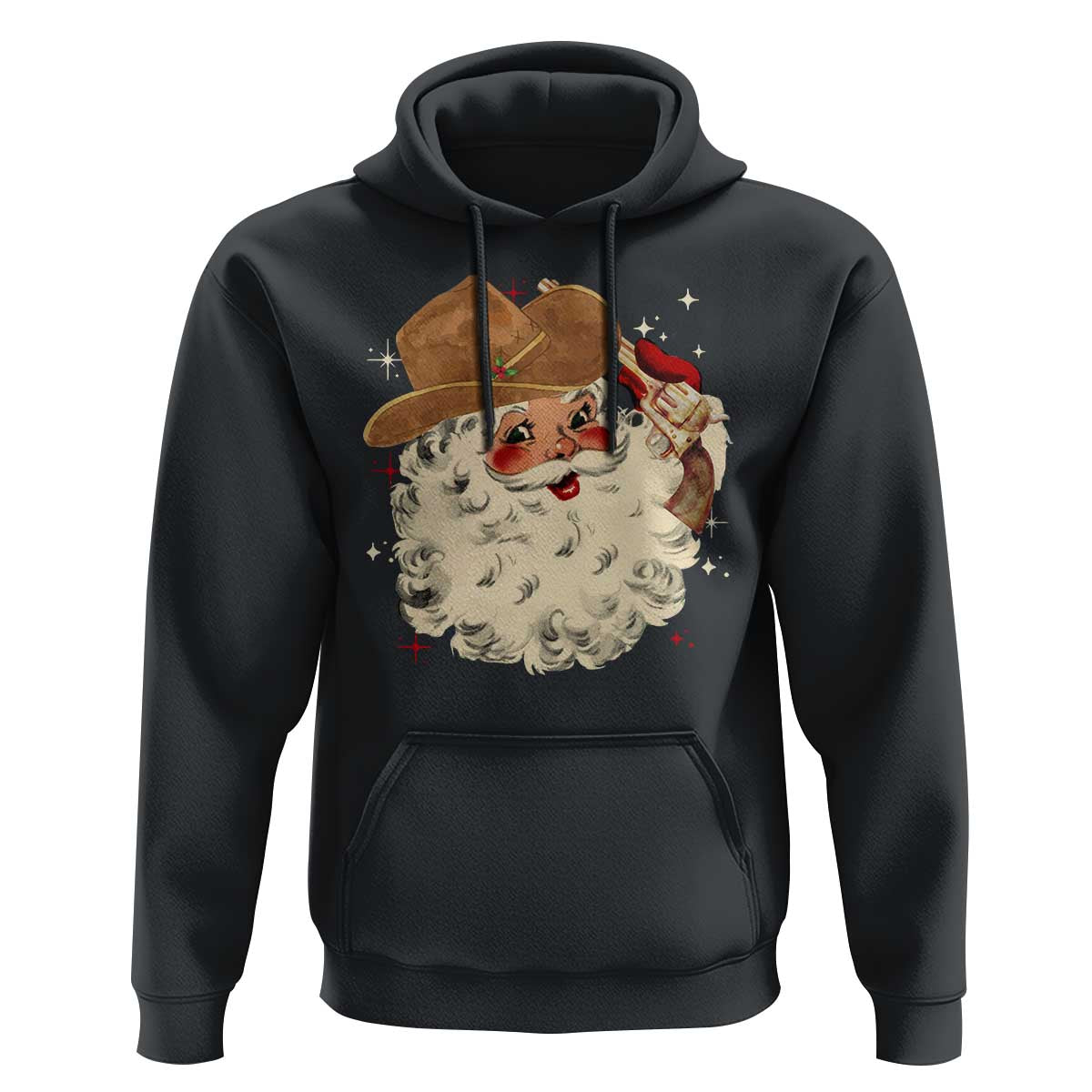Christmas Cowboy Hoodie Santa Claus Merry Xmas Vintage 90s Western Country
