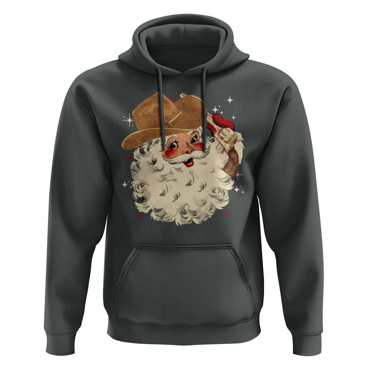 Christmas Cowboy Hoodie Santa Claus Merry Xmas Vintage 90s Western Country