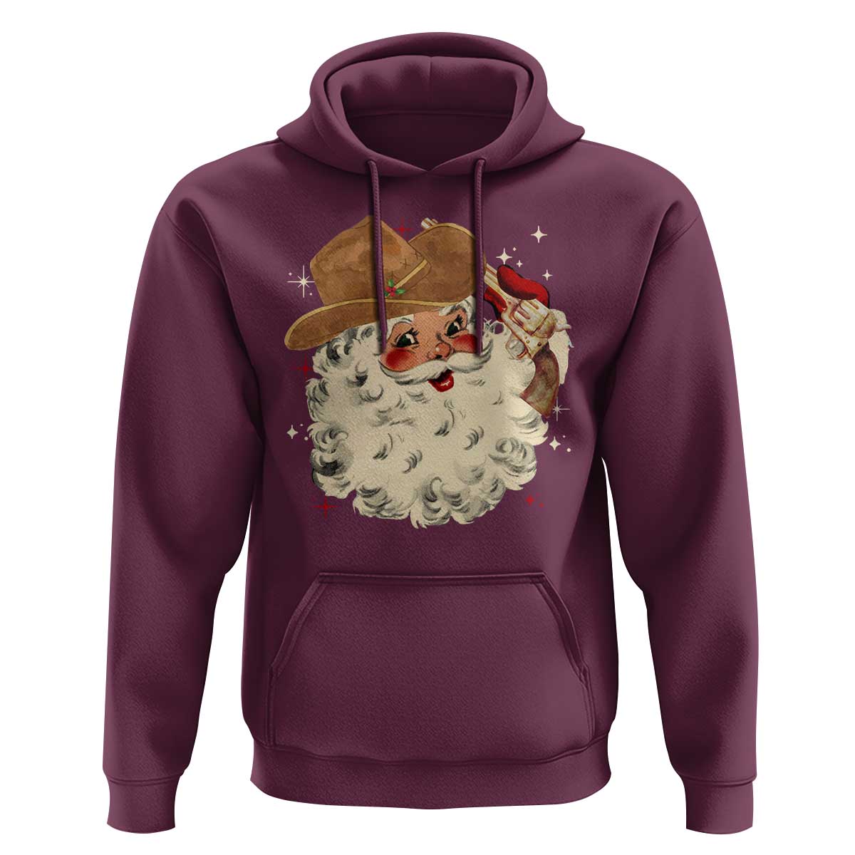 Christmas Cowboy Hoodie Santa Claus Merry Xmas Vintage 90s Western Country