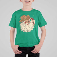 Christmas Cowboy T Shirt For Kid Santa Claus Merry Xmas Vintage 90s Western Country - Wonder Print Shop
