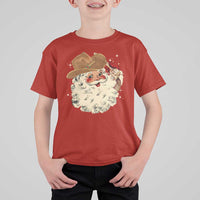 Christmas Cowboy T Shirt For Kid Santa Claus Merry Xmas Vintage 90s Western Country - Wonder Print Shop