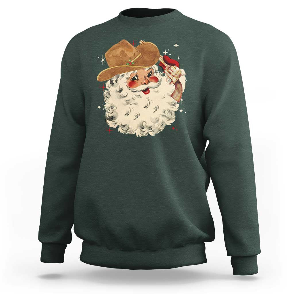 Christmas Cowboy Sweatshirt Santa Claus Merry Xmas Vintage 90s Western Country - Wonder Print Shop