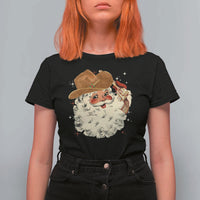 Christmas Cowboy T Shirt For Women Santa Claus Merry Xmas Vintage 90s Western Country - Wonder Print Shop