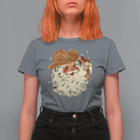 Christmas Cowboy T Shirt For Women Santa Claus Merry Xmas Vintage 90s Western Country - Wonder Print Shop