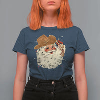 Christmas Cowboy T Shirt For Women Santa Claus Merry Xmas Vintage 90s Western Country - Wonder Print Shop