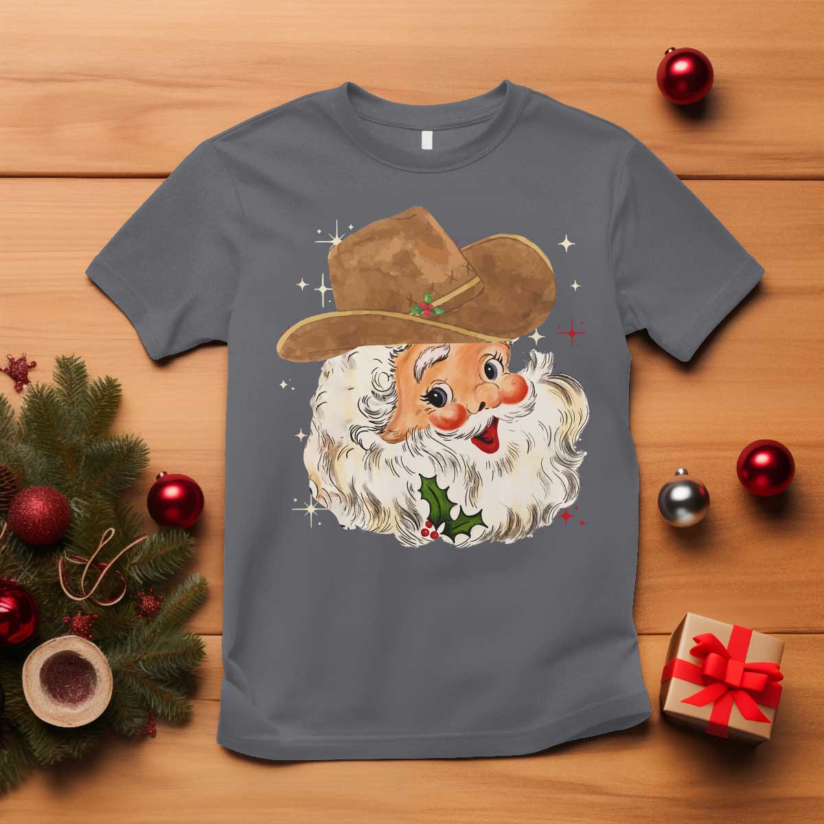 Christmas Cowboy T Shirt Santa Claus Vintage 90s Western Country Music Outfit - Wonder Print Shop