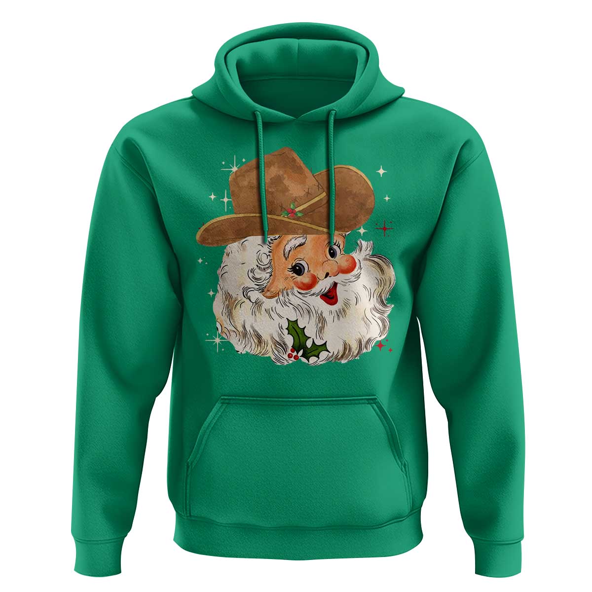 Christmas Cowboy Hoodie Santa Claus Vintage 90s Western Country Music Outfit