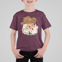 Christmas Cowboy T Shirt For Kid Santa Claus Vintage 90s Western Country Music Outfit - Wonder Print Shop