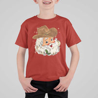 Christmas Cowboy T Shirt For Kid Santa Claus Vintage 90s Western Country Music Outfit - Wonder Print Shop