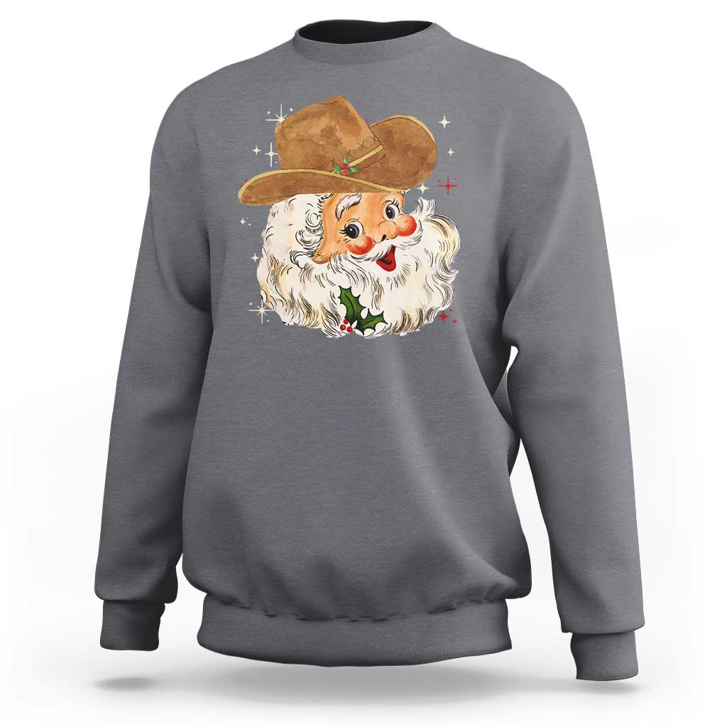 Christmas Cowboy Sweatshirt Santa Claus Vintage 90s Western Country Music Outfit - Wonder Print Shop