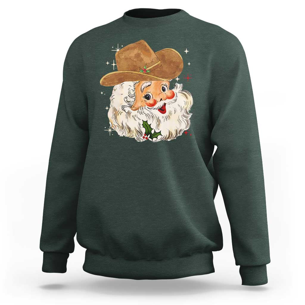 Christmas Cowboy Sweatshirt Santa Claus Vintage 90s Western Country Music Outfit - Wonder Print Shop