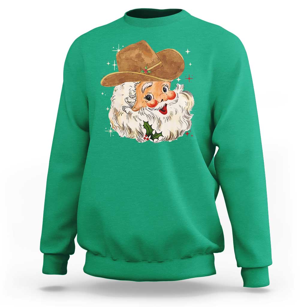 Christmas Cowboy Sweatshirt Santa Claus Vintage 90s Western Country Music Outfit - Wonder Print Shop