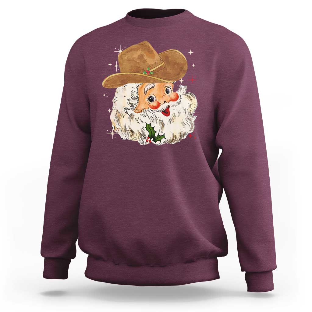 Christmas Cowboy Sweatshirt Santa Claus Vintage 90s Western Country Music Outfit - Wonder Print Shop