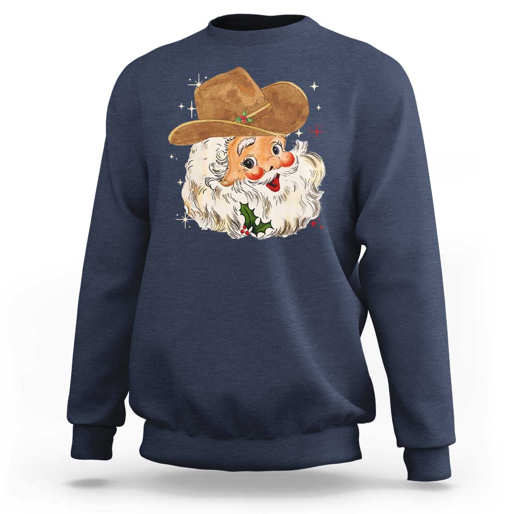 Christmas Cowboy Sweatshirt Santa Claus Vintage 90s Western Country Music Outfit - Wonder Print Shop