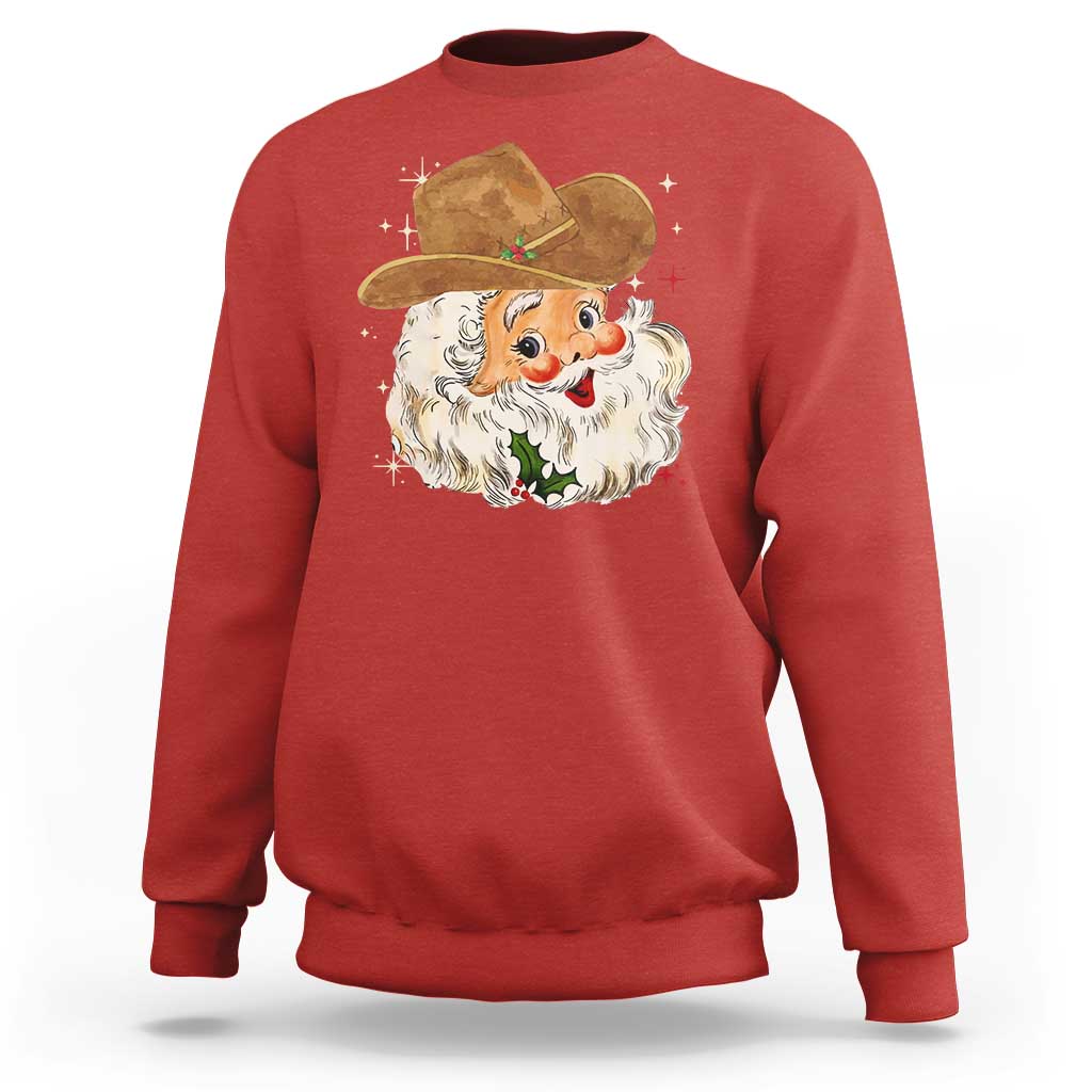 Christmas Cowboy Sweatshirt Santa Claus Vintage 90s Western Country Music Outfit - Wonder Print Shop