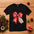 Christmas Pregnancy Announcement T Shirt Coquette Bow Xmas Maternity Gift - Wonder Print Shop